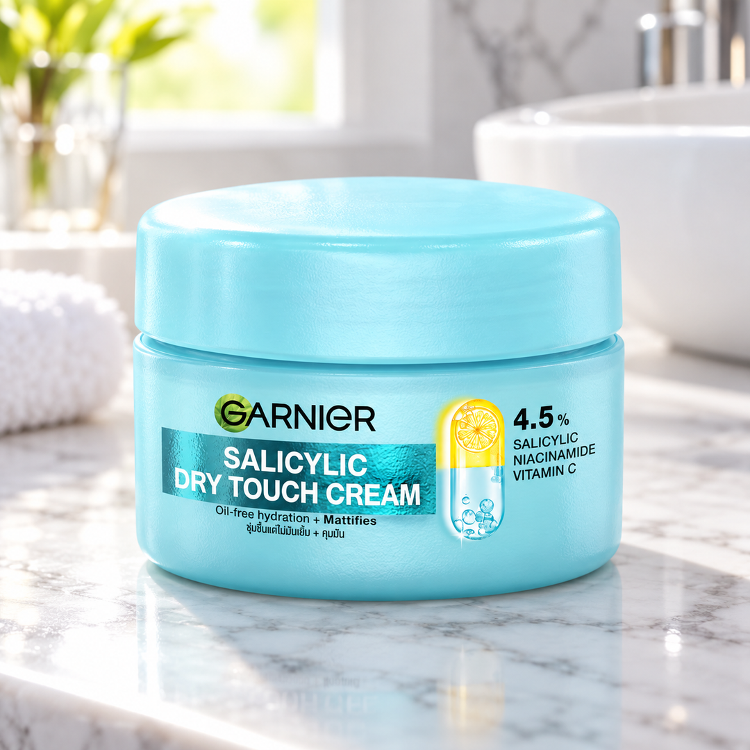 Garnier Salicylic Dry Touch Cream 50 ml — retail packaging detail