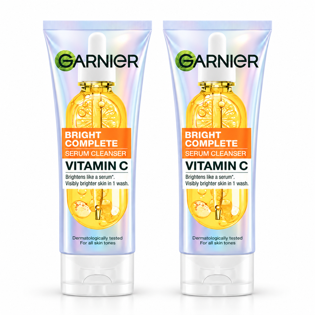 Garnier Bright Complete Vitamin C Serum Cleanser 90 ml – 2 Bottles