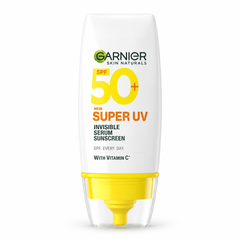Garnier Super UV Invisible Serum Sunscreen SPF50+ PA++++ 30 ml on white background