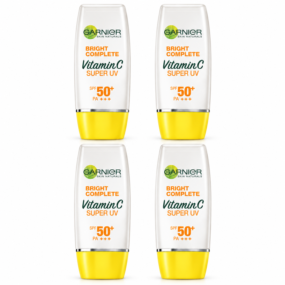 Garnier Bright Complete Super UV Sunscreen Natural SPF50+ PA+++ 30 ml – 4 Tubes