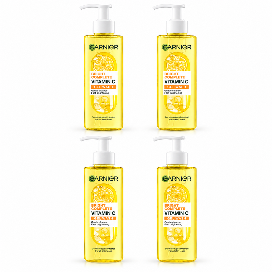 Garnier Bright Complete Vitamin C Gel Wash 120 ml – 4 Bottles