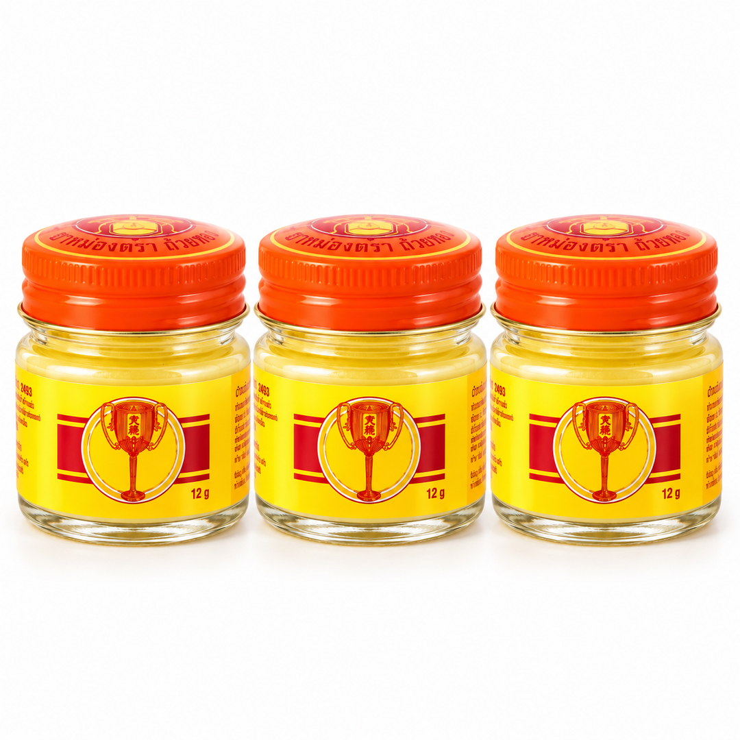 Golden Cup Balm 12 g — Pack of 3 — exact sold quantity on white