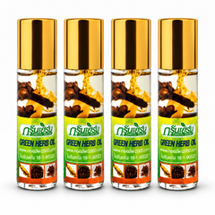 Thai Green Herb Oil Roll-On 8 ml — Pack of 4 — exact sold quantity on white