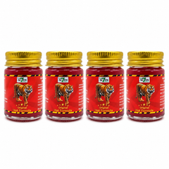 Green Seven Original Hot Formula Thai Massage Balm 50 g — Pack of 4 — exact sold quantity on white