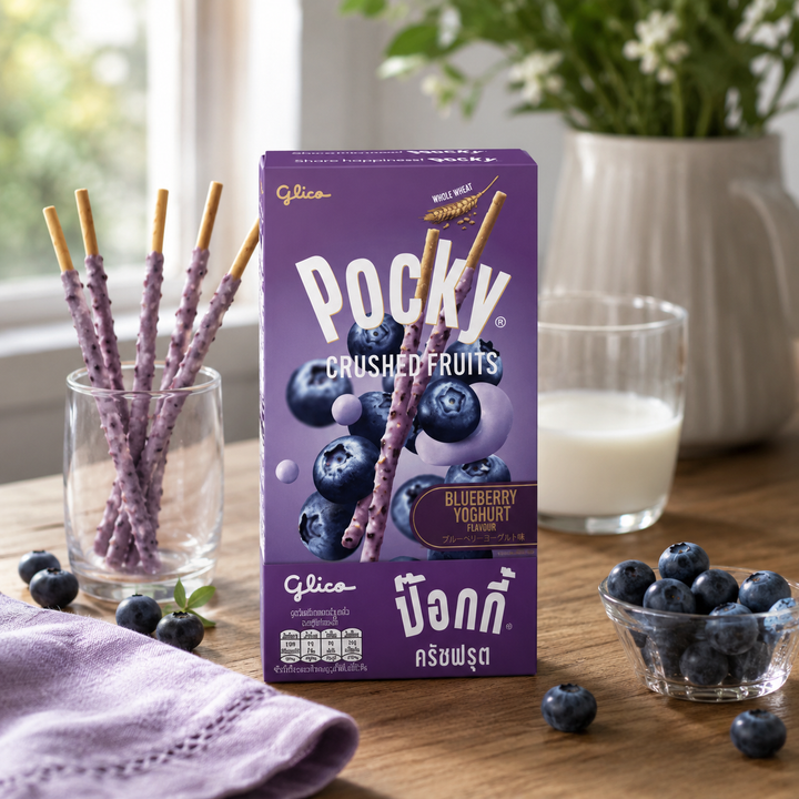 Glico Pocky Blueberry Yoghurt snack scene