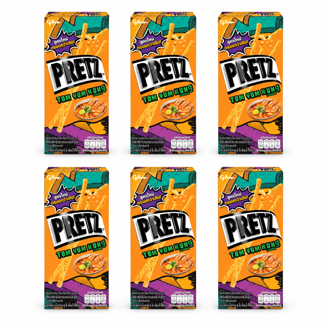 Glico Pretz Tom Yum Kung Biscuit Sticks 23 g – 6 Boxes