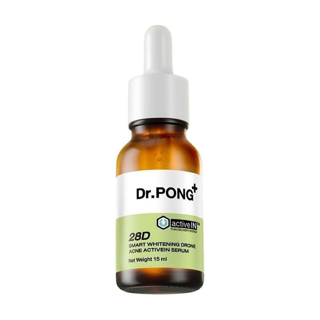 Dr.PONG activeIN 28D Smart Whitening Drone Acne 15 ml bottle on a pure white background