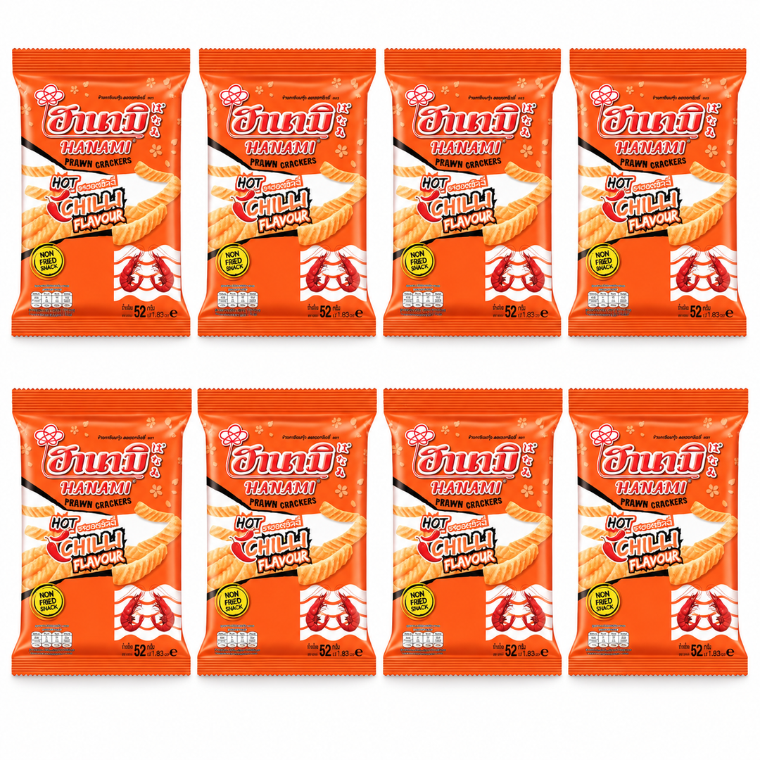 Hanami Hot Chilli Prawn Crackers 52 g – 8 Bags