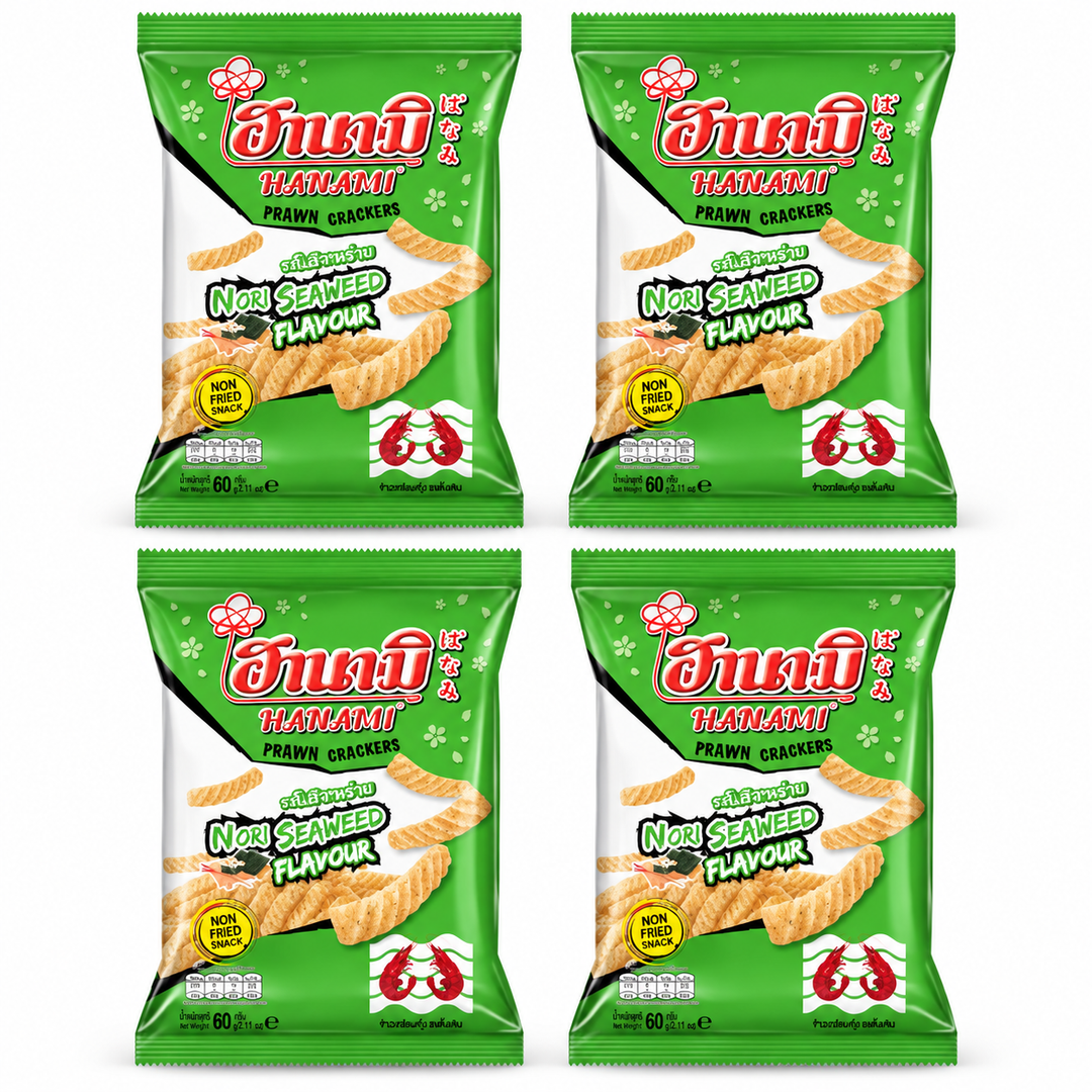 Hanami Nori Seaweed Prawn Crackers 60 g – 4 Bags
