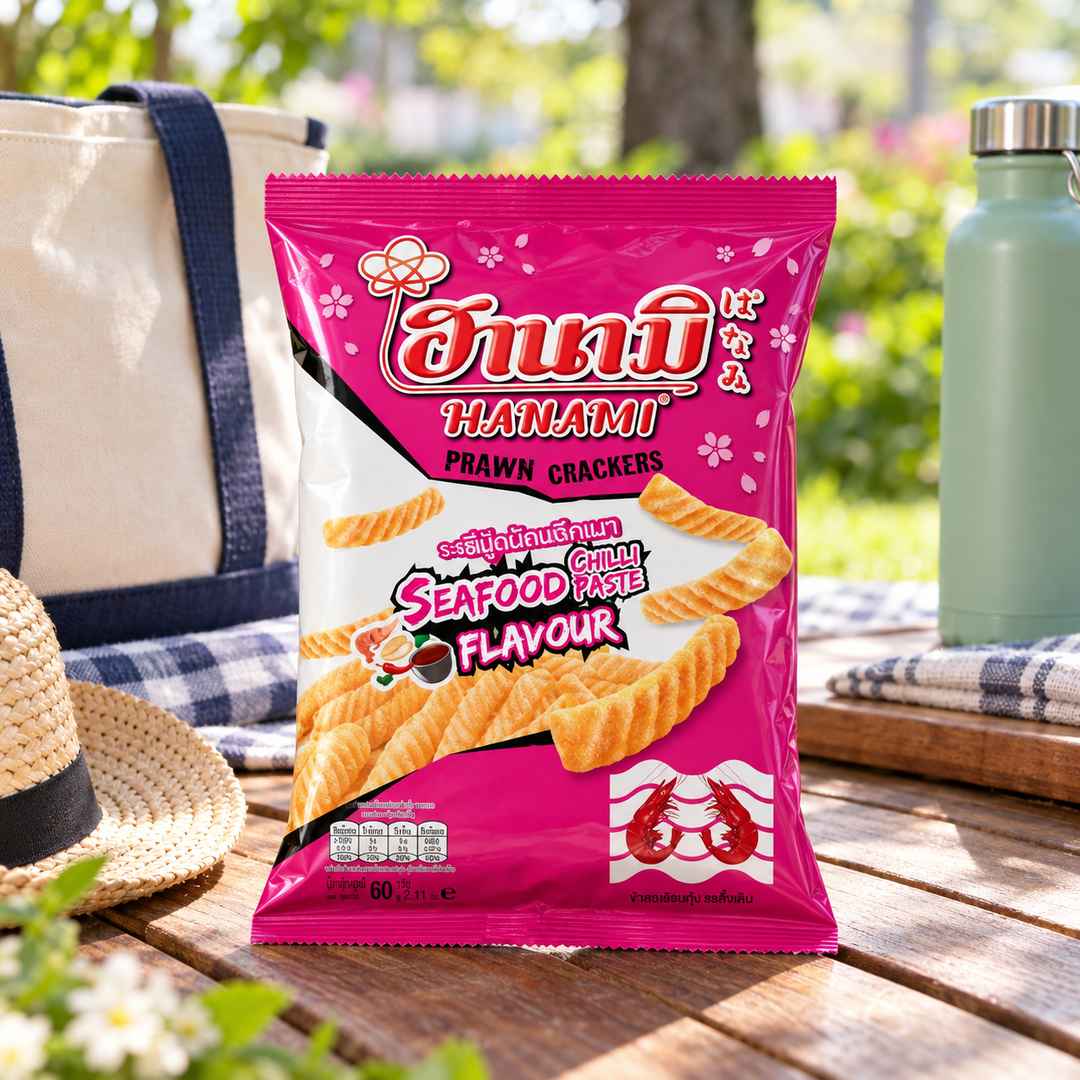 Hanami Seafood Chilli Prawn Crackers 60 g – 12 Bags — lifestyle 2