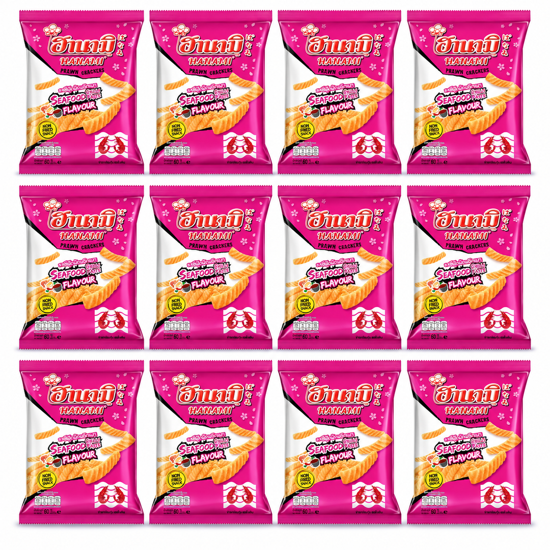 Hanami Seafood Chilli Prawn Crackers 60 g – 12 Bags