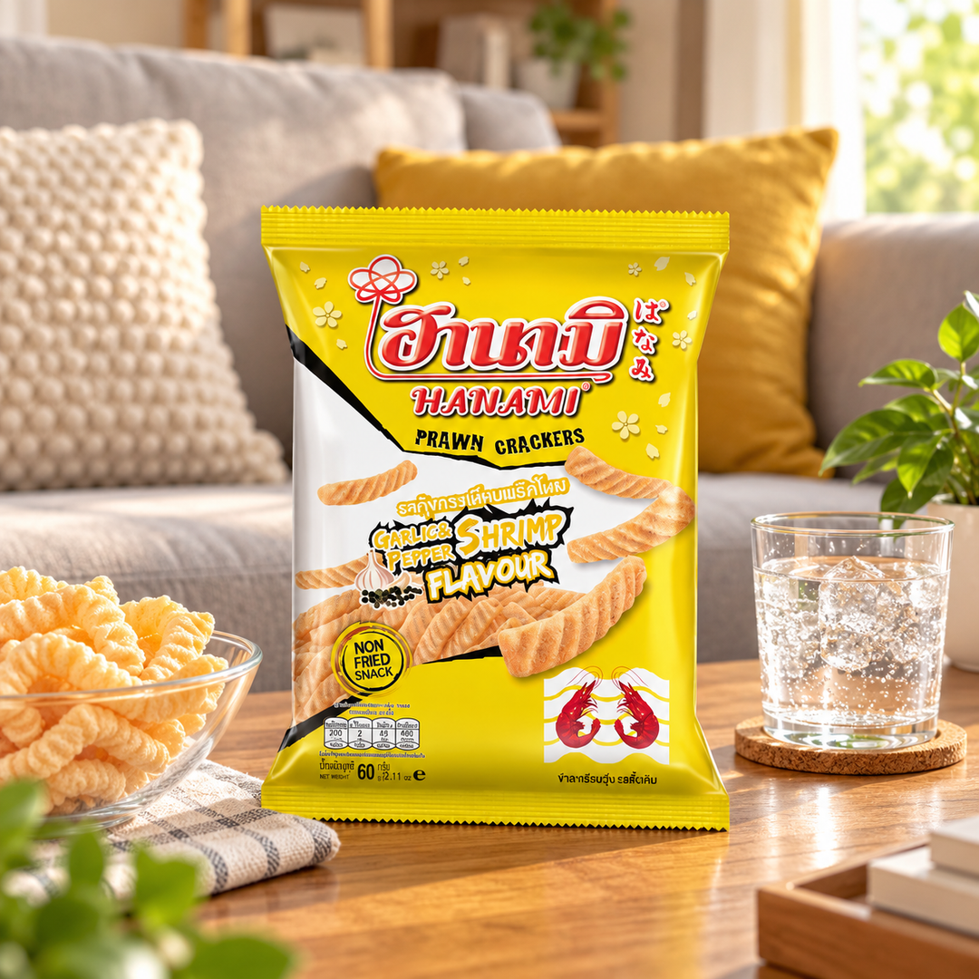 Hanami Shrimp Prawn Crackers 60 g – 12 Bags — lifestyle 1