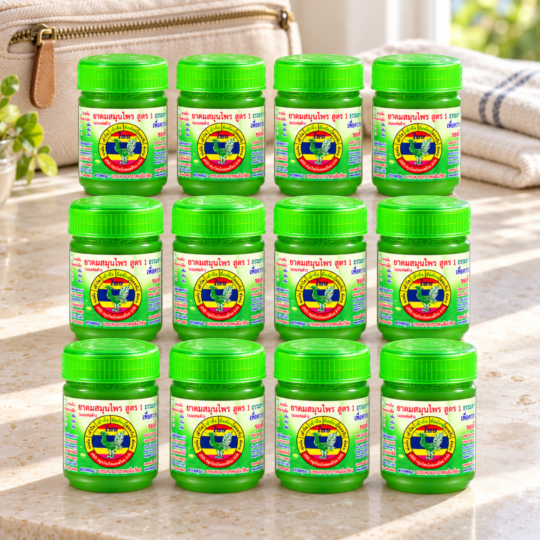 Hong Thai Formula 1 Green Herbal Inhaler 10 ml – 12 Inhalers — lifestyle view