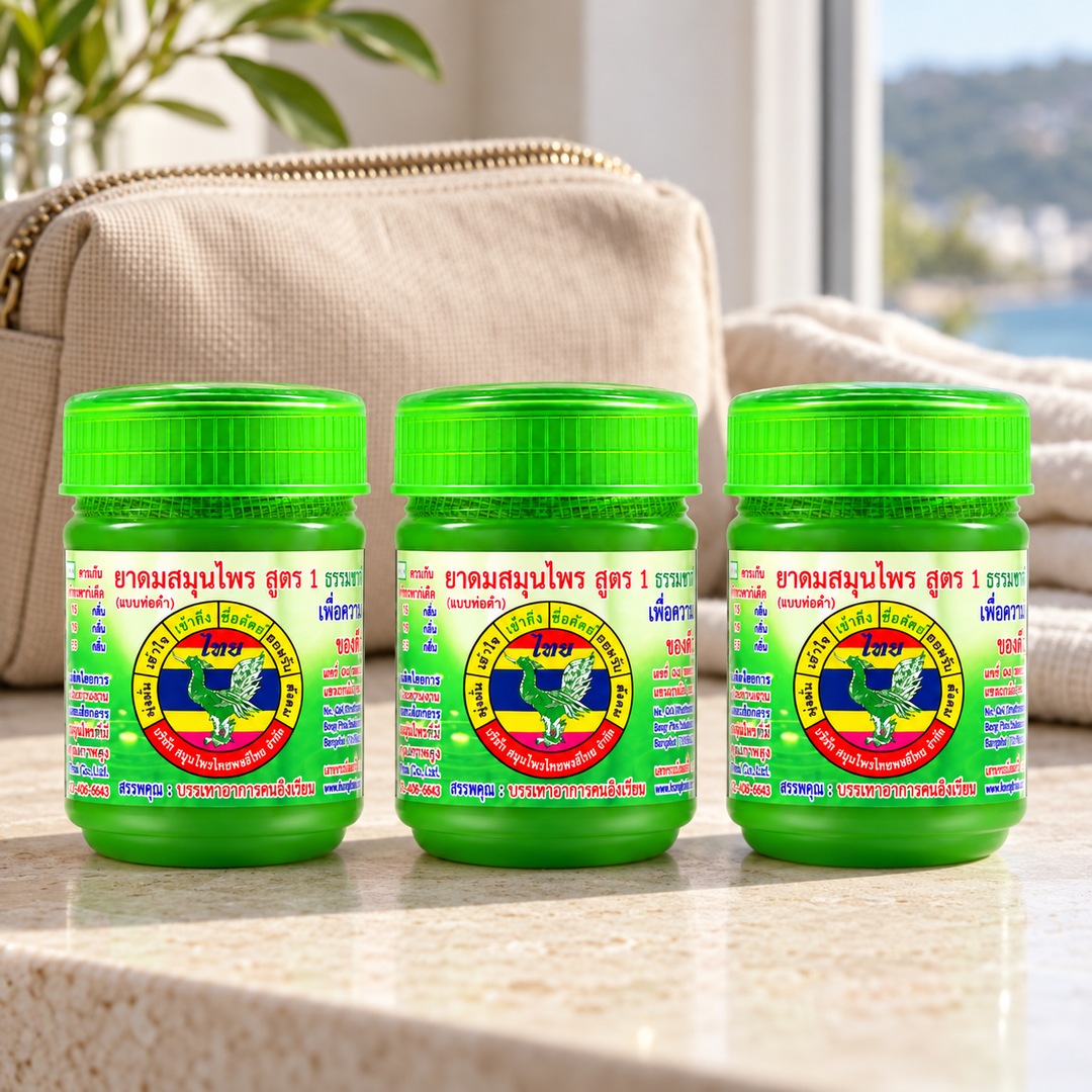 Hong Thai Formula 1 Green Herbal Inhaler 10 ml – 3 Inhalers — lifestyle view