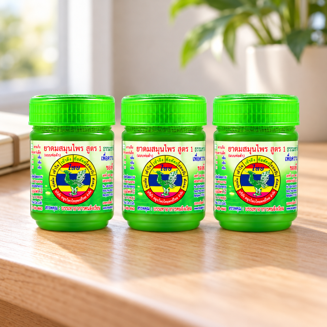 Hong Thai Formula 1 Green Herbal Inhaler 10 ml – 3 Inhalers — lifestyle view