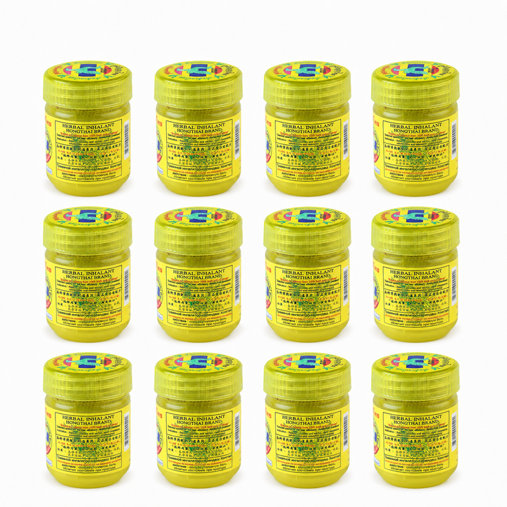 Original Hong Thai Formula 1 Yellow herbal inhaler – pack of 12 × 25 g