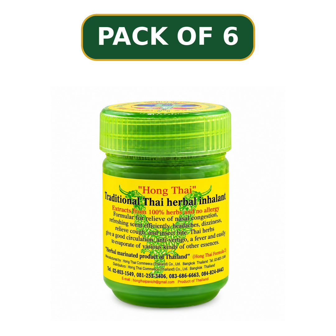 Hong Thai Formula 2 herbal inhaler 40 g, pack of 6