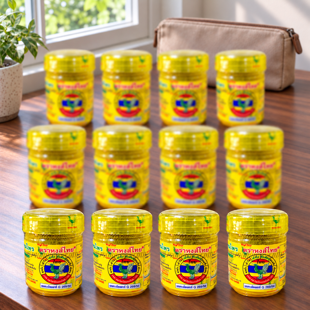 Hong Thai Yellow Herbal Inhaler 5 g – 12 Inhalers — lifestyle view
