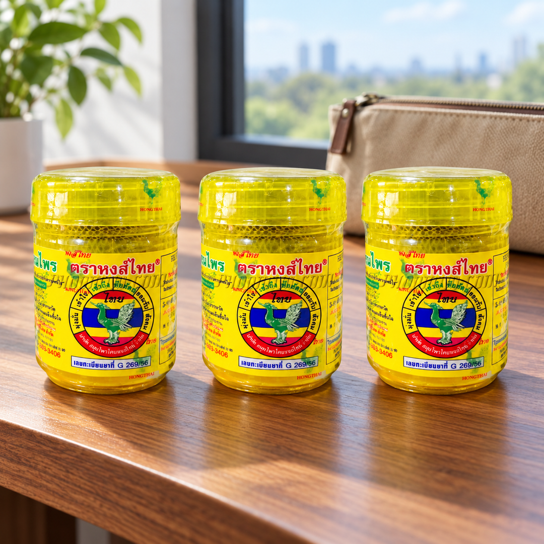 Hong Thai Yellow Herbal Inhaler 5 g – 3 Inhalers — lifestyle view