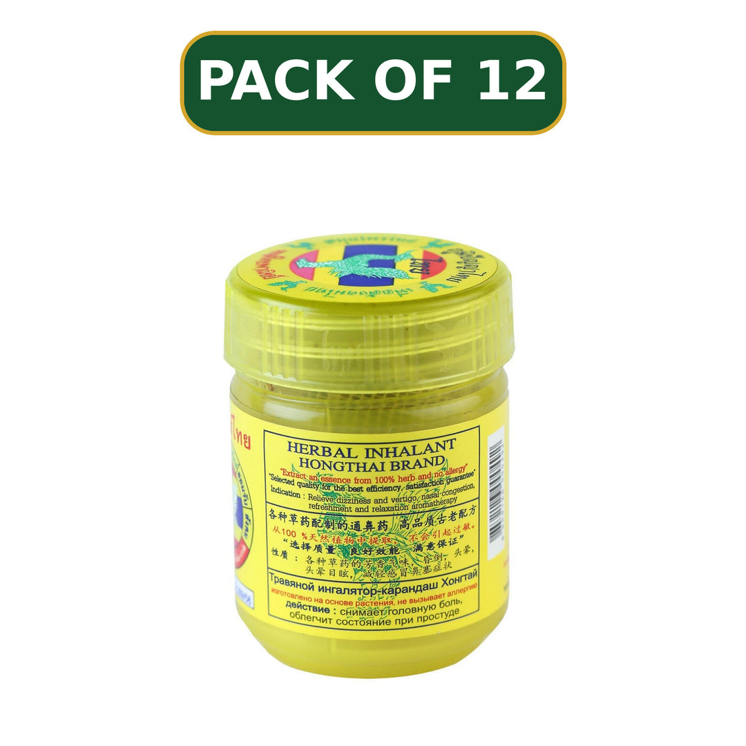 Hong Thai Formula 1 Yellow herbal inhaler 25 g, pack of 12