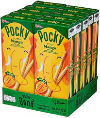 Glico Pocky Mango Flavour – Creamy Mango Coated Biscuit Sticks | 10 Packs | Exotic Japanese Snack Delight