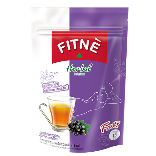 FITNE Herbal Infusion Tea – Black Currant Flavored Detox & Slimming Tea (3 Packs x 15 Sachets)