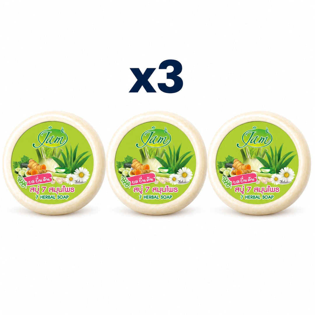 JAM 7 Herbal Soap 160 g — 3 Bars — multipack cover showing 3 soaps