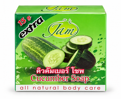 One JAM Q-Kumber Cucumber Soap 65 g box on white