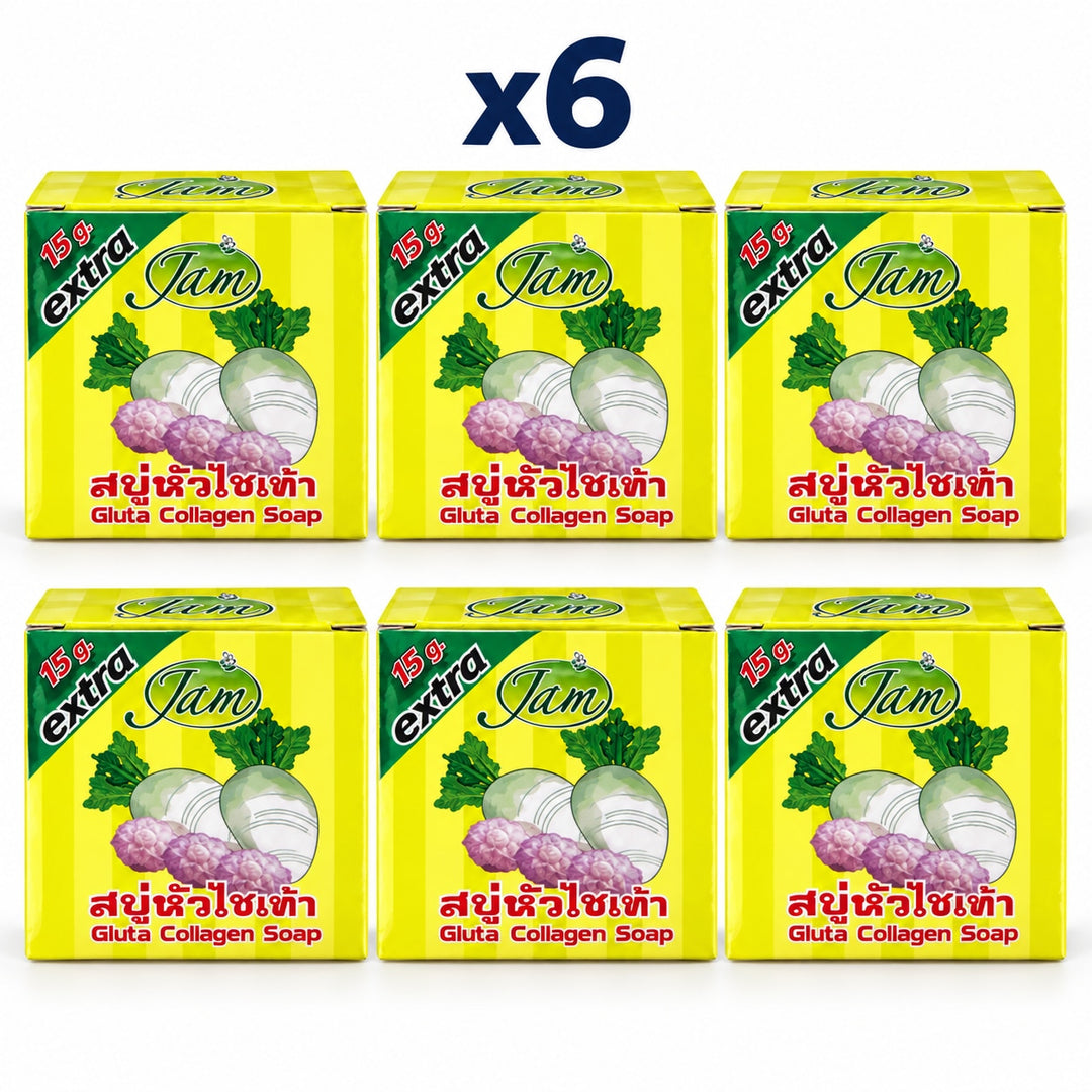 JAM Radish Gluta Collagen Soap 65 g — 6 Bars — multipack cover showing 6 soaps