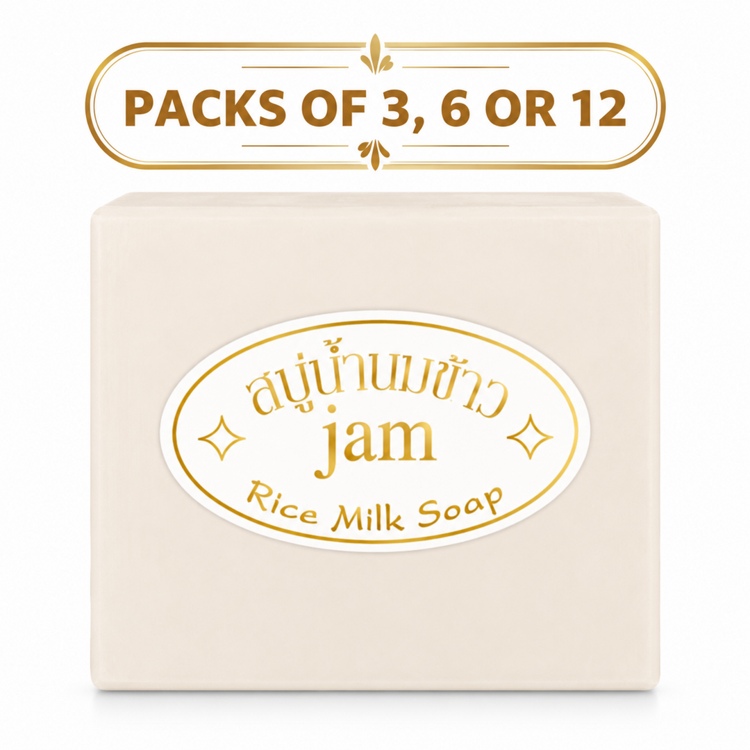 Jam Rice Milk Soap 65 g available in packs of 3, 6 or 12