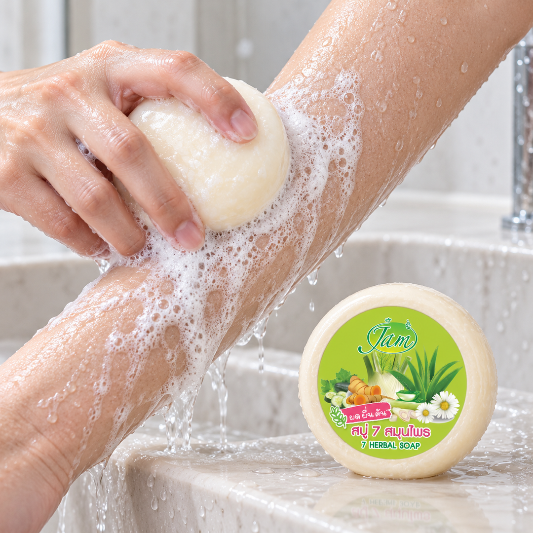 JAM 7 Herbal soap used on wet skin