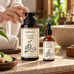 Kaff & Co Ginger Rhizome Hair Set — Shampoo 300 ml & Scalp Treatment 50 ml — 2 Sets — lifestyle 2