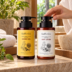 Kaff & Co Safflower & Cica Body Care Set — Shower Gel & Lotion 300 ml Each — 2 Sets — lifestyle 2