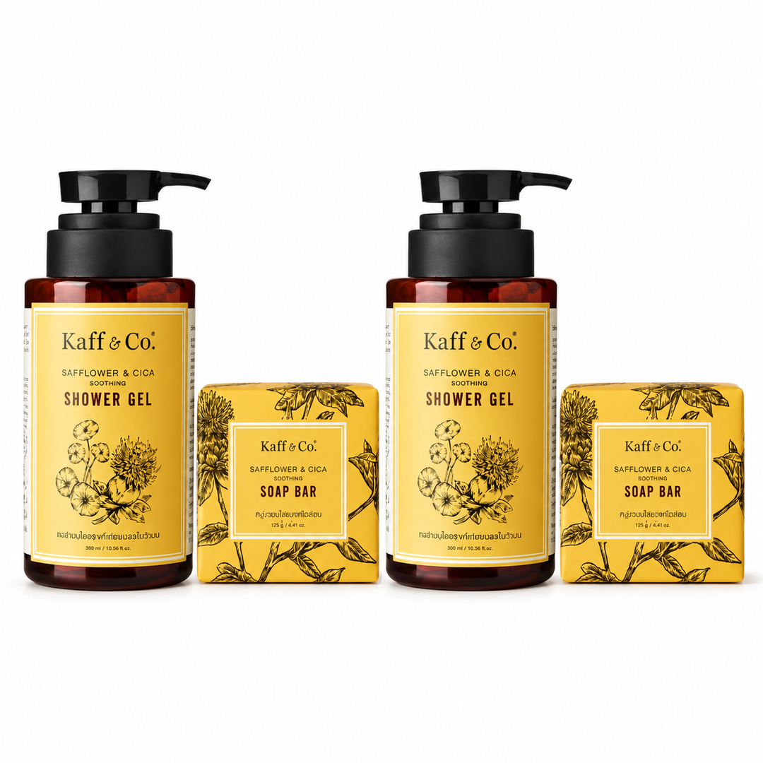 Kaff & Co Safflower & Cica Bath Set — Shower Gel 300 ml & Soap 125 g — 2 Sets