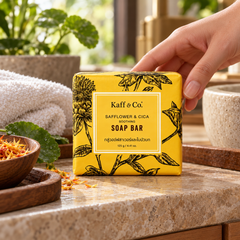 Kaff & Co Safflower & Cica Soothing Soap Bar 125 g — 6 Bars — lifestyle 2