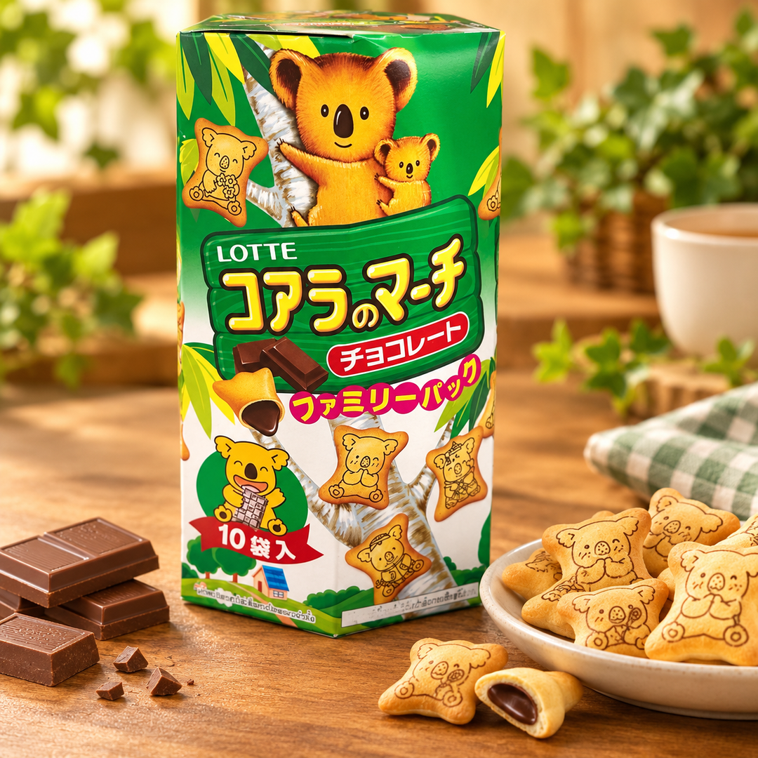 Lotte Koala's March Chocolate Family Pack — 10 Sachets — lifestyle photograph