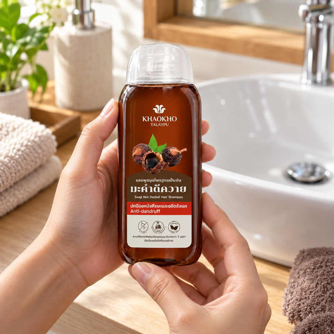 Khaokho Talaypu Soap Nut & Soap Pod Herbal Shampoo 200 ml — 6 Bottles — lifestyle 2