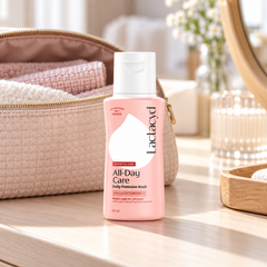 Lactacyd All-Day Care Daily Feminine Wash — 1 × 60 ml — lifestyle setting, props not included