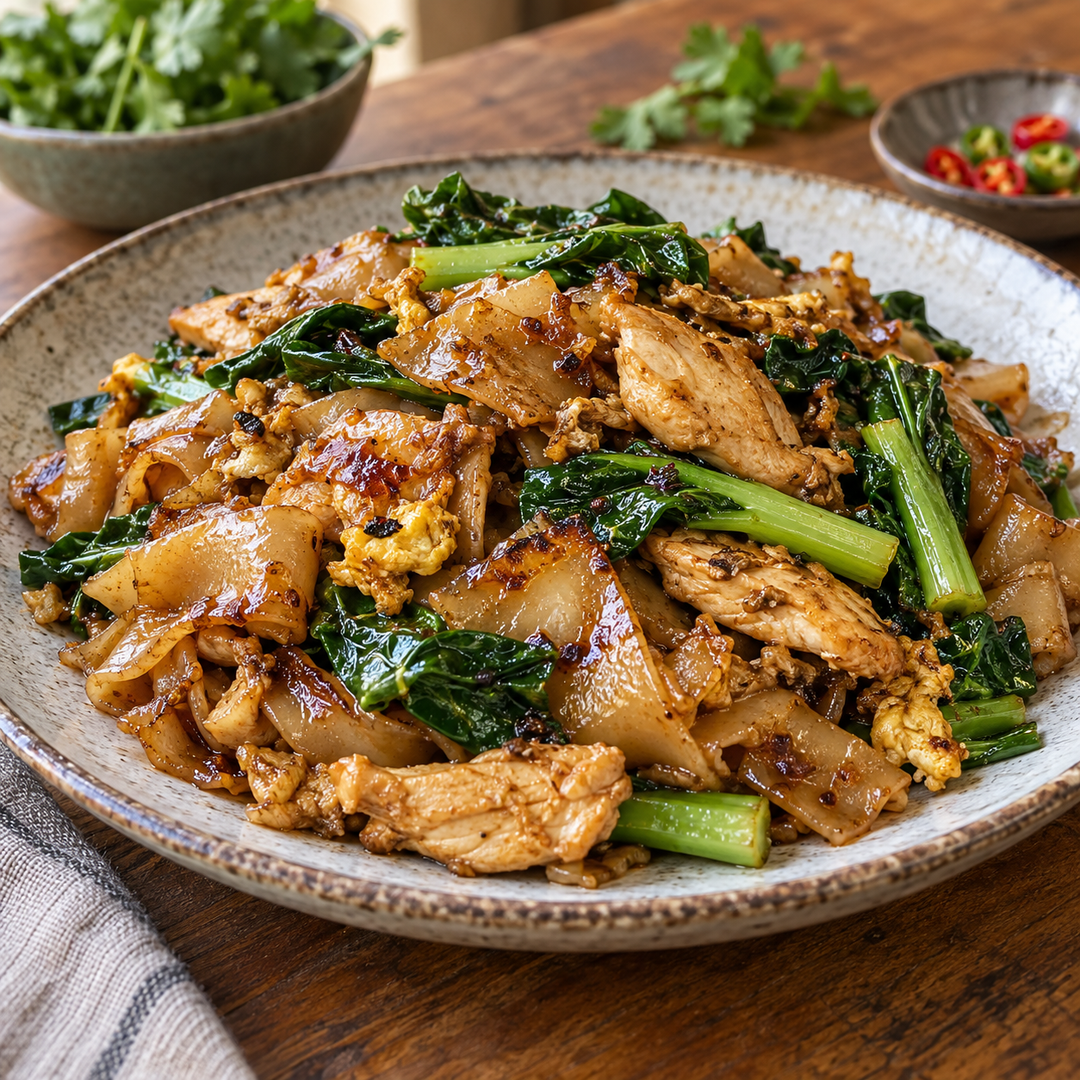 Pad See Ew Meal Kit recipe serving suggestion; fresh ingredients are not included