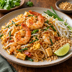 Pad Thai Meal Kit recipe serving suggestion; fresh ingredients are not included