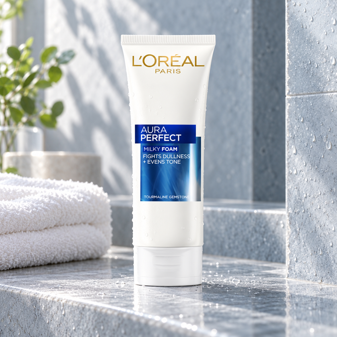 L'Oréal Paris Aura Perfect Milky Foam — 100 ml — lifestyle photograph 1