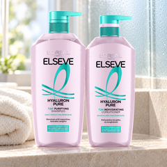 L'Oréal Paris Elseve Hyaluron Pure Shampoo 400 ml + Conditioner 375 ml Duo — lifestyle photograph 1