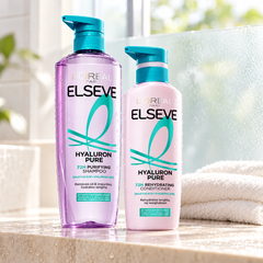 L'Oréal Paris Elseve Hyaluron Pure Shampoo 620 ml + Conditioner 375 ml Duo — lifestyle photograph 1