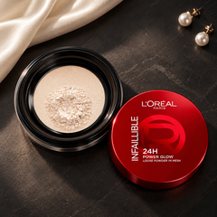 L'Oréal Paris Infallible 24H Power Glow Loose Powder in Mesh — 9.5 g — lifestyle photograph 2; shade Light