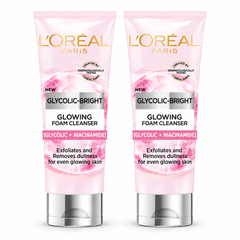 L'Oréal Paris Glycolic-Bright Glowing Daily Foam Cleanser Duo — 2 x 100 ml — main product photograph
