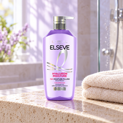L'Oréal Paris Elseve Hyaluron Moisture 72H Moisture Filling Shampoo 400 ml — lifestyle photograph 1
