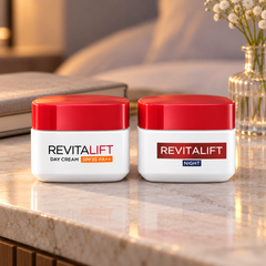 L'Oréal Paris Revitalift Day Cream SPF35 PA++ & Night Cream Set — Day cream 50 ml + night cream 50 ml — lifestyle photograph 2