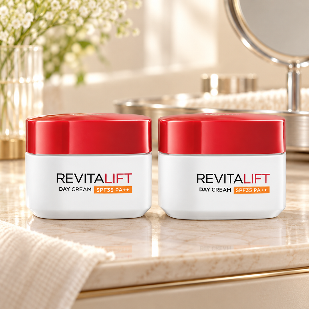 L'Oréal Paris Revitalift Anti-Wrinkle & Firming Day Cream SPF35 PA++ Duo — 2 x 50 ml — lifestyle photograph 1