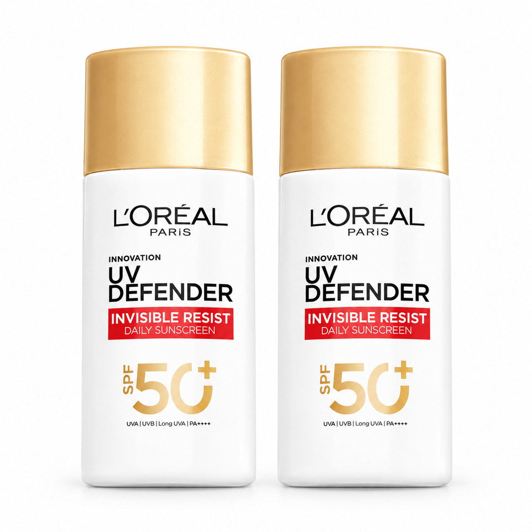 L'Oréal Paris UV Defender Invisible Resist Sunscreen SPF50+ PA++++ Duo — 2 x 50 ml — main product photograph