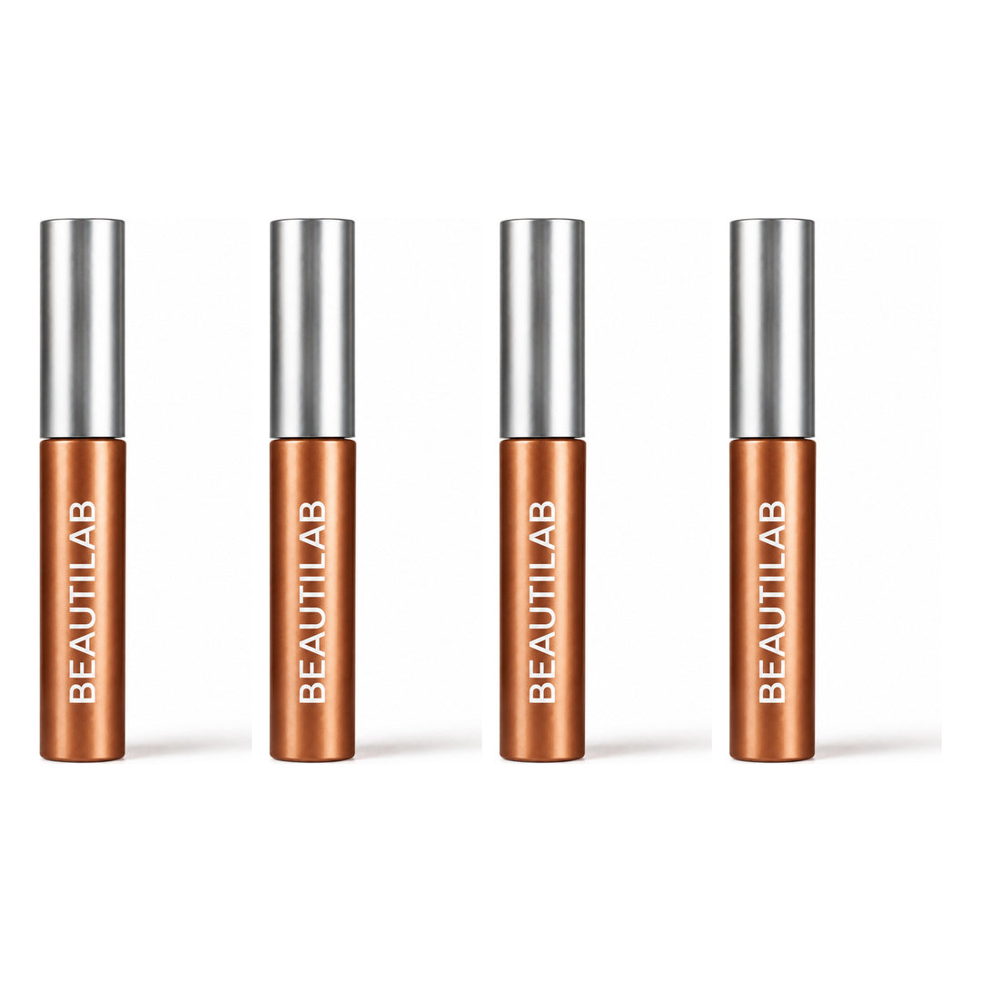 BEAUTILAB CloudBrow Fluffy Fix Eyebrow Mascara — 07 Mauve Crush — 4 Tubes | 7 g Each — exactly 4 retail units shown on white background.